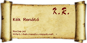 Kék Renátó névjegykártya